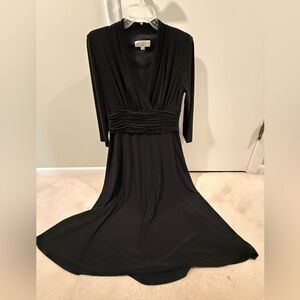 Kasper Elegant Black Long Sleeve Dress